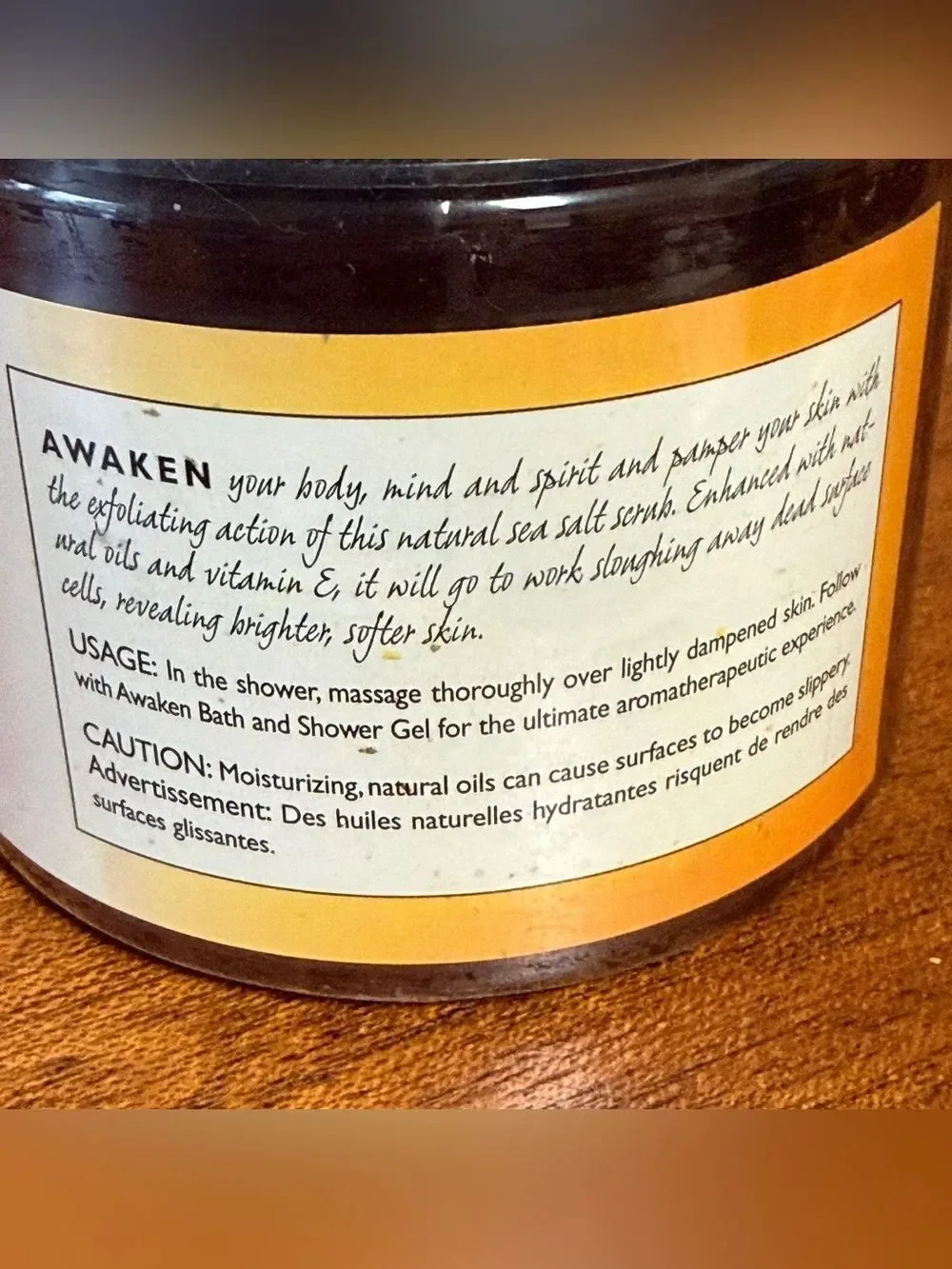 NEW Arbonne Aromassentials Awaken Sea Salt Scrub 16 oz Jar